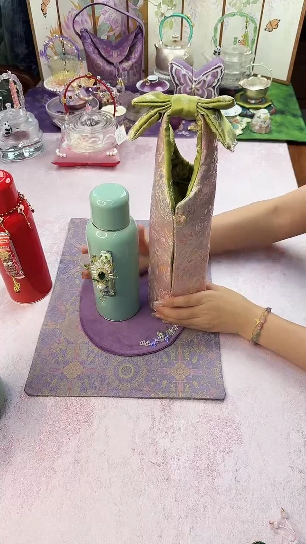 2学古传家壶天青色 壶编织壶包套组