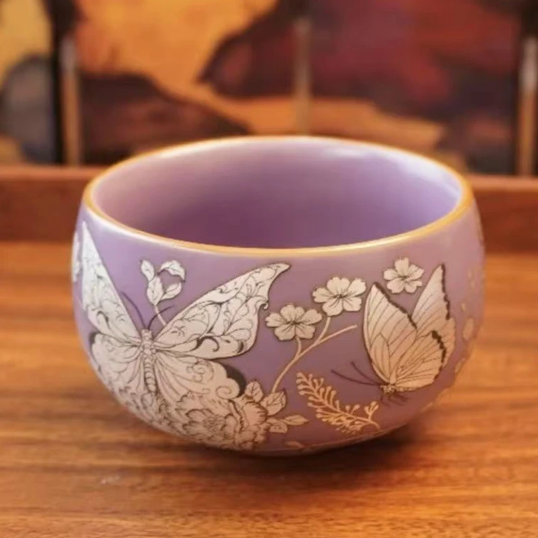 蝶恋花--紫汝陶瓷罗汉杯