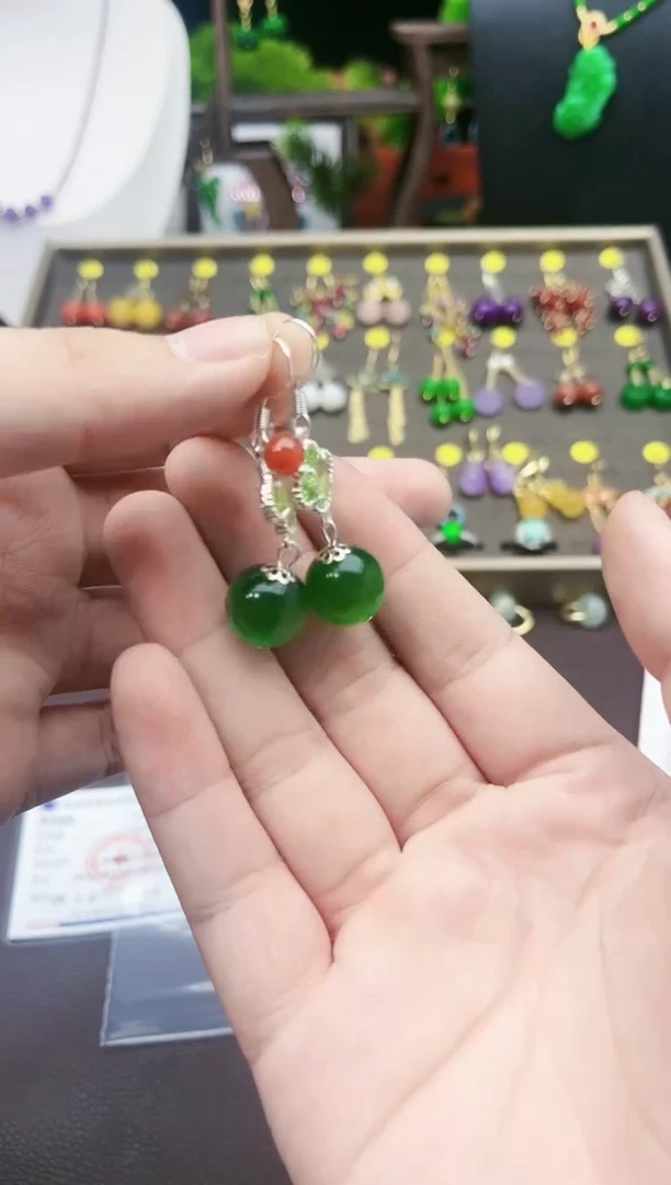 【闪购商品】南红玛瑙耳饰银S925镶嵌m05000