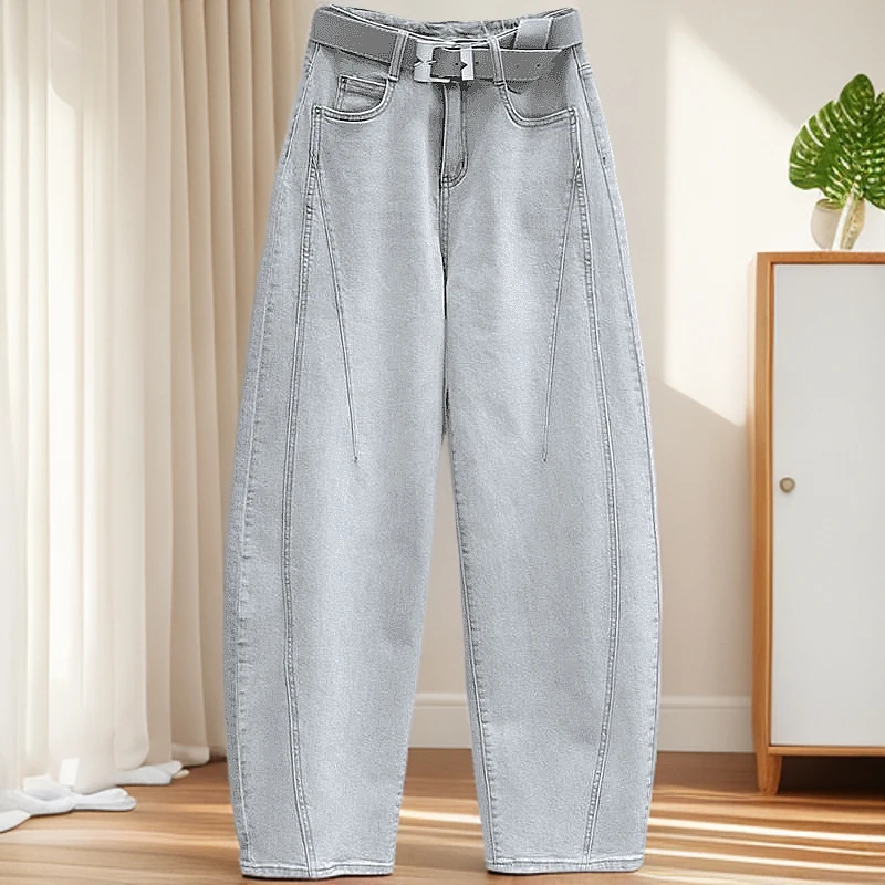 2025春季新款弯刀牛仔裤显瘦高腰显腿长洋气潮流