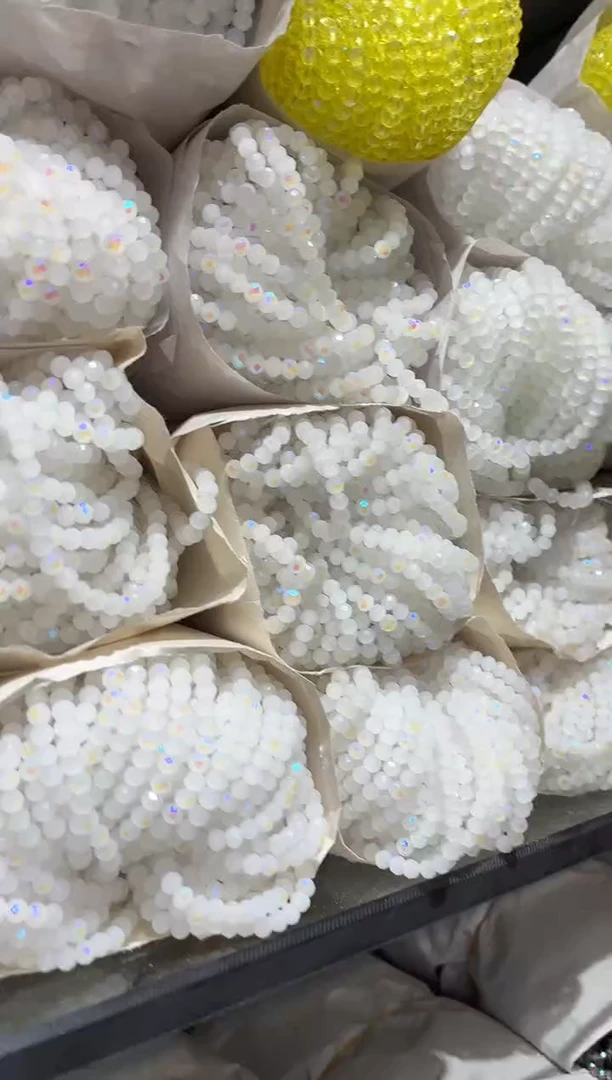 玻璃2122卡4水晶微光彩白玉10条
