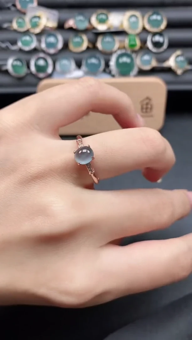 翡翠戒指银S925镶嵌5151