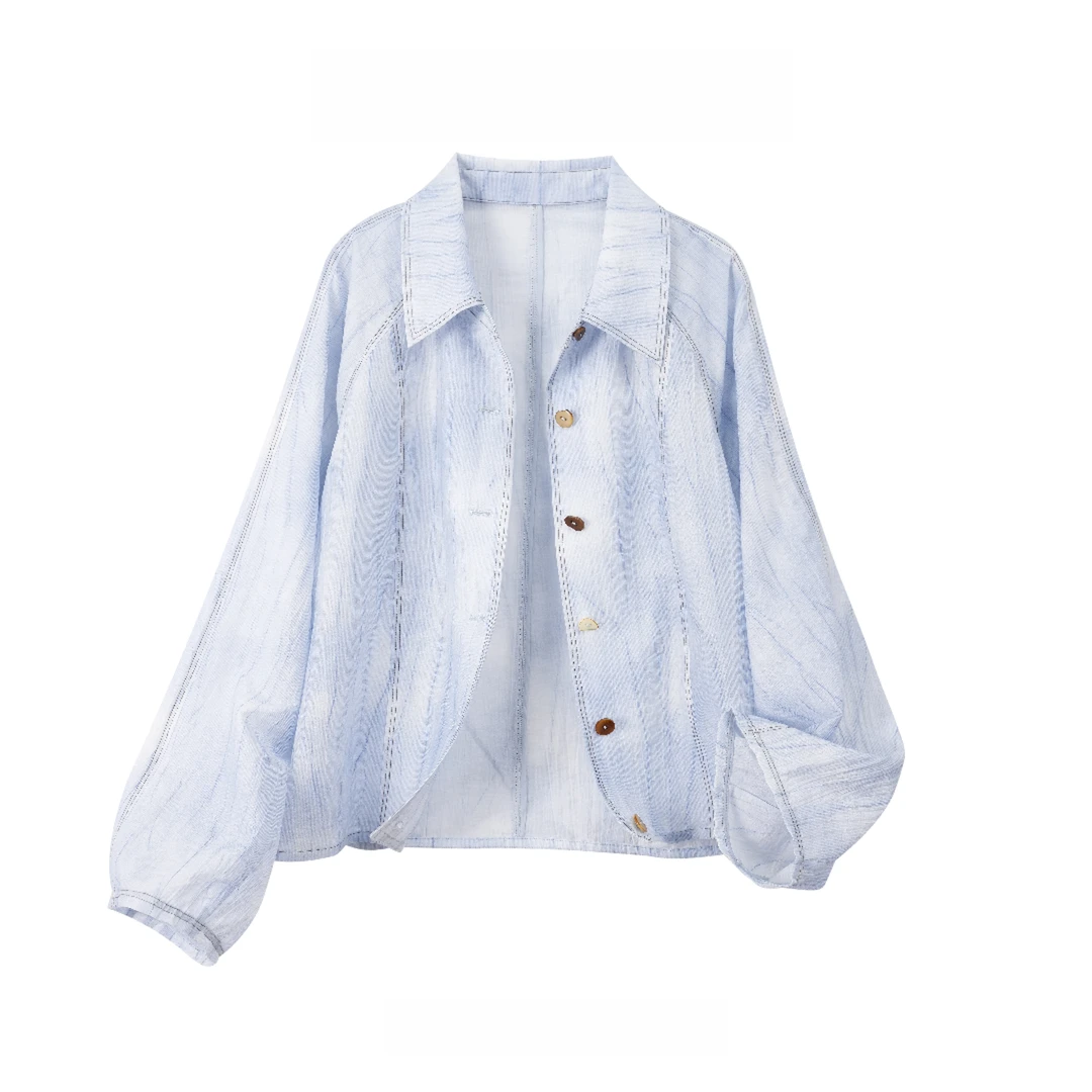 2025秋季新款明线扎染设计感拼宽松外套B0052 XX