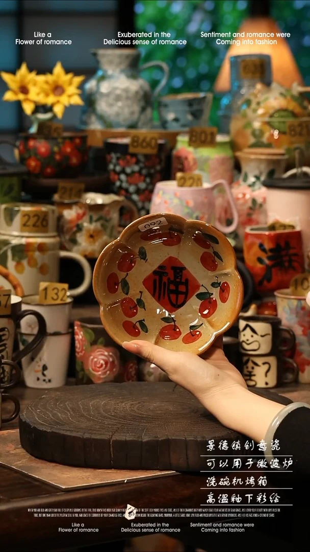 陶瓷景德镇高温釉下彩手工手绘款式