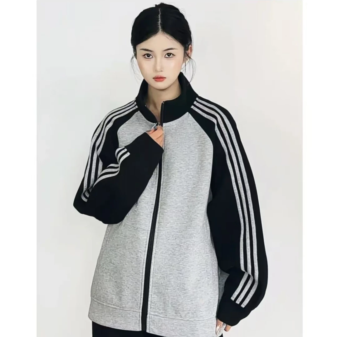 【下里巴】抗皱免打理三条杠连帽落肩袖休闲连帽开衫外套W-772男