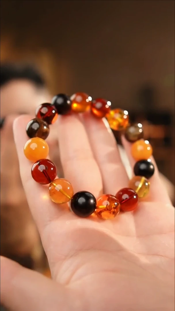 琥珀颈饰未镶嵌12+多宝手串