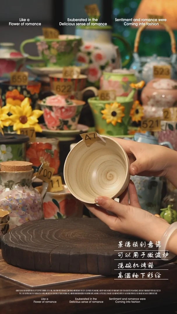 陶瓷景德镇高温釉下彩手工手绘款式