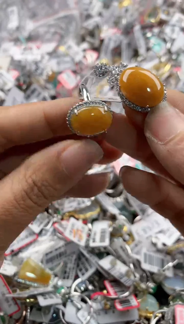 银S925镶嵌戒指翡翠888----5