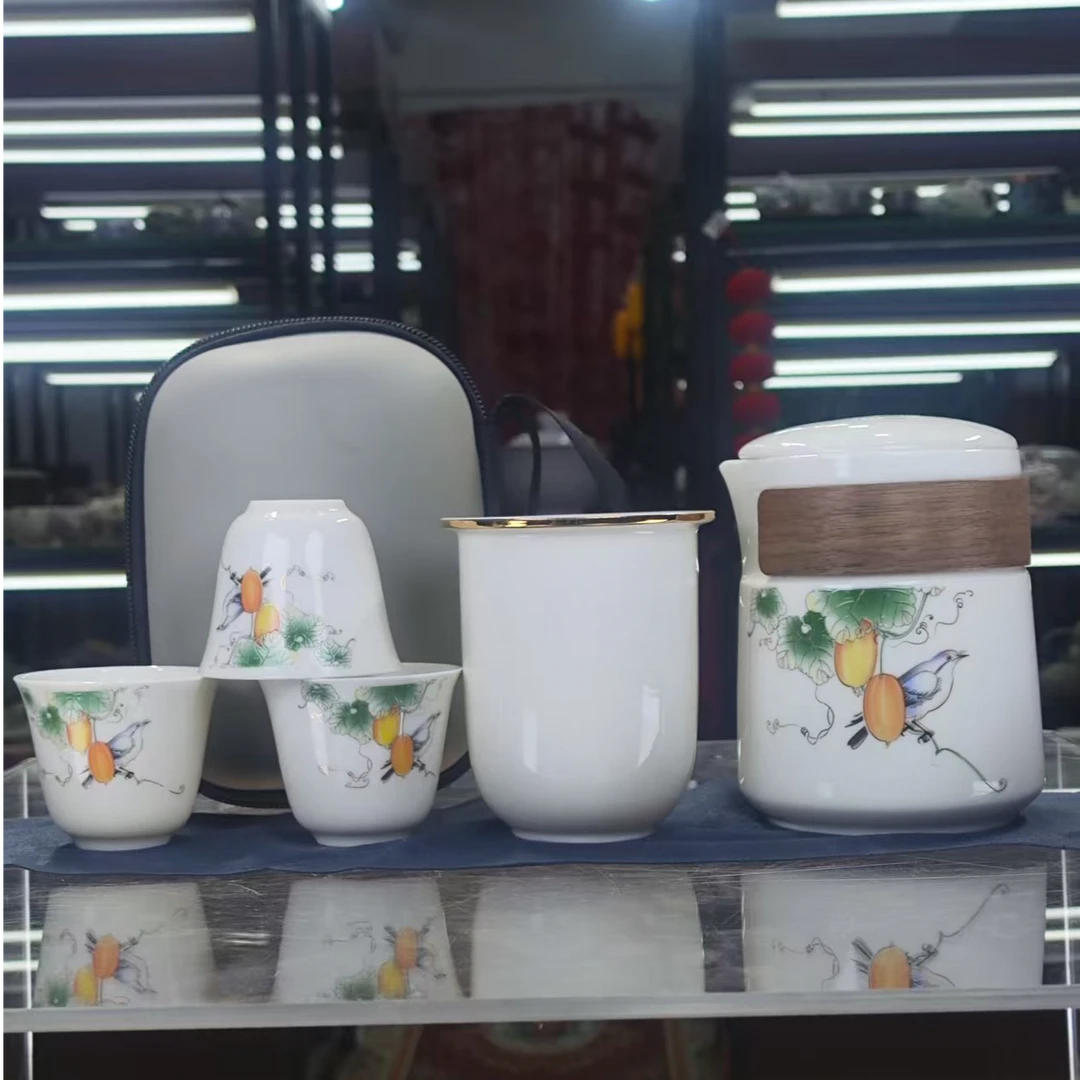 德化云仓 如意喜上枝头一壶三杯旅行快客-4695