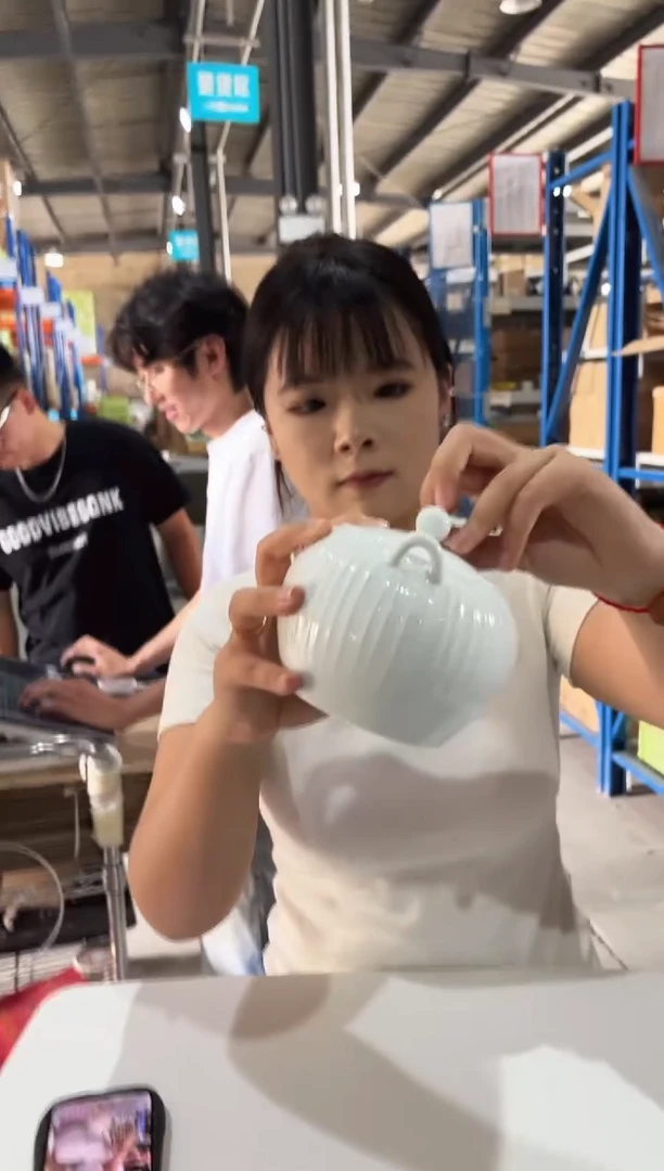 瓷白山　白磁立筋　土瓶