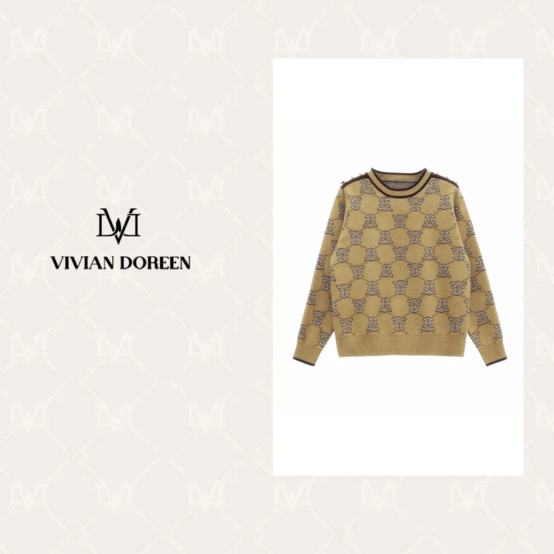 【OUMI专属】肩膀纽扣双C秋冬新款针织宽松百搭羊毛衫11243