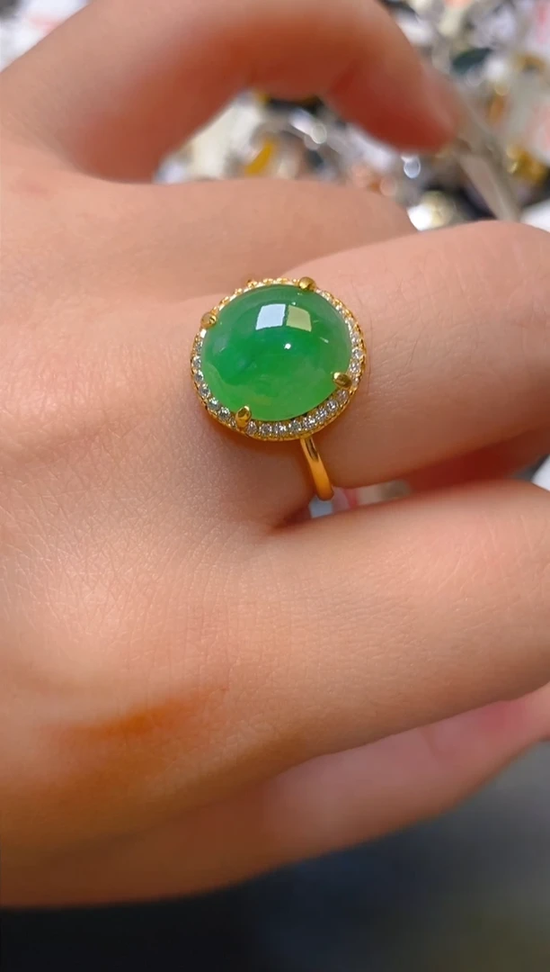 【闪购商品】翡翠耳饰银S925镶嵌天然A货翡翠1