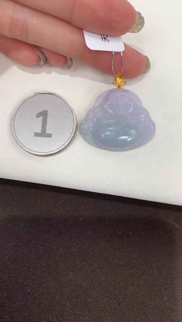 颈饰18K金镶嵌翡翠天然缅甸A货翡翠