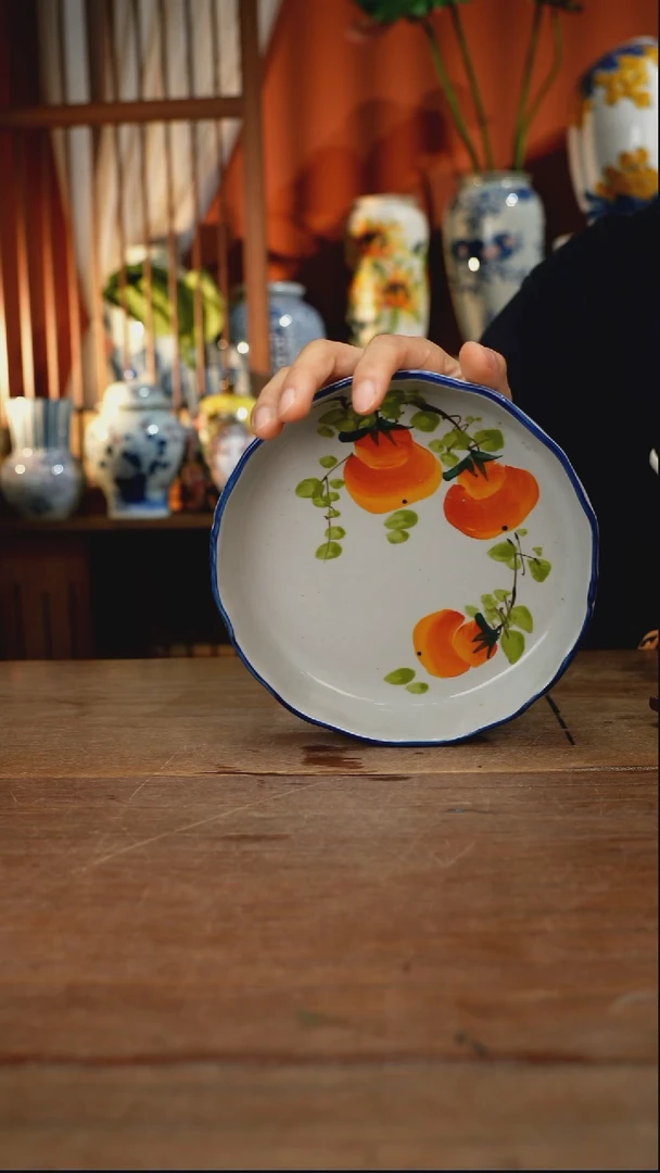 瓷片【简家甄选】景德镇设计师釉下手绘陶瓷餐具