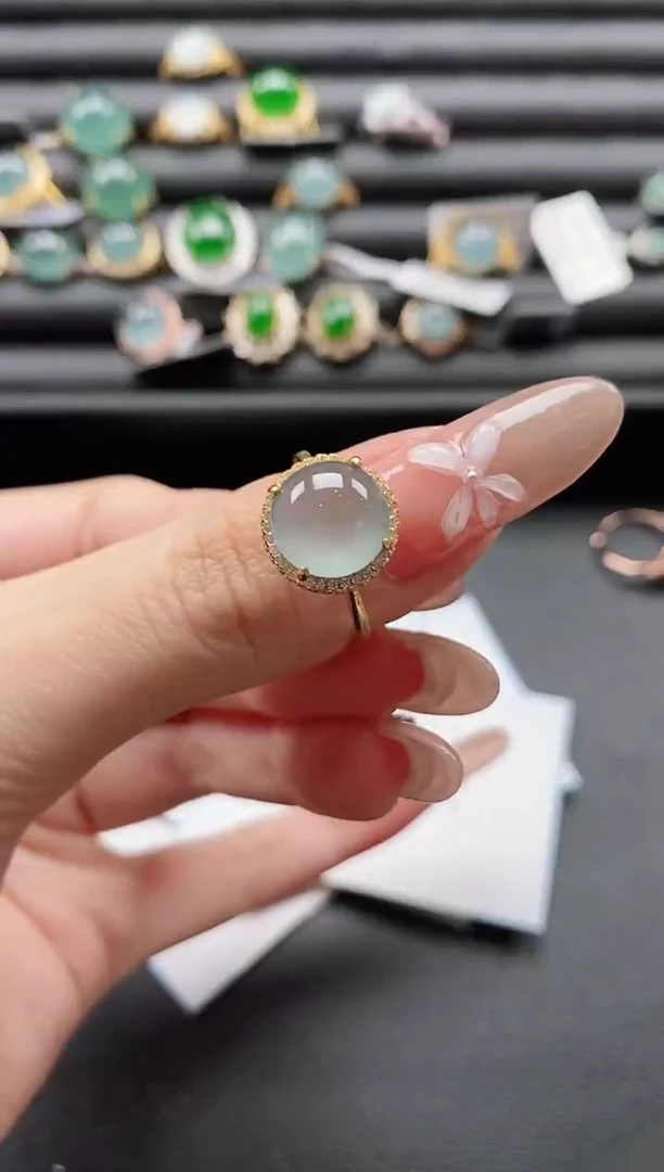 【闪购商品】翡翠戒指银S925镶嵌51151