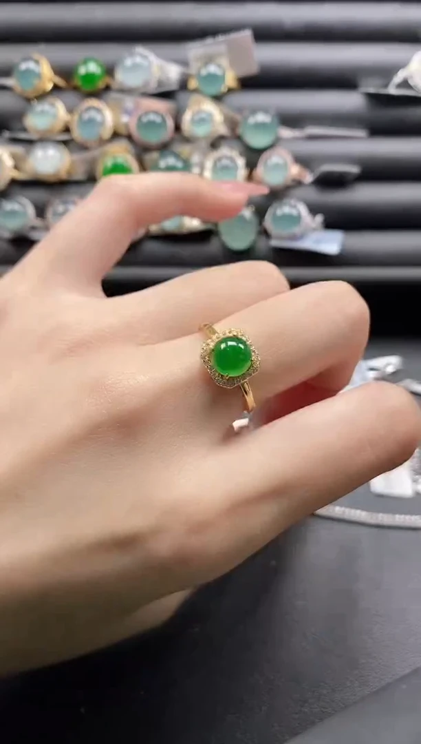 【闪购商品】翡翠戒指银S925镶嵌111111