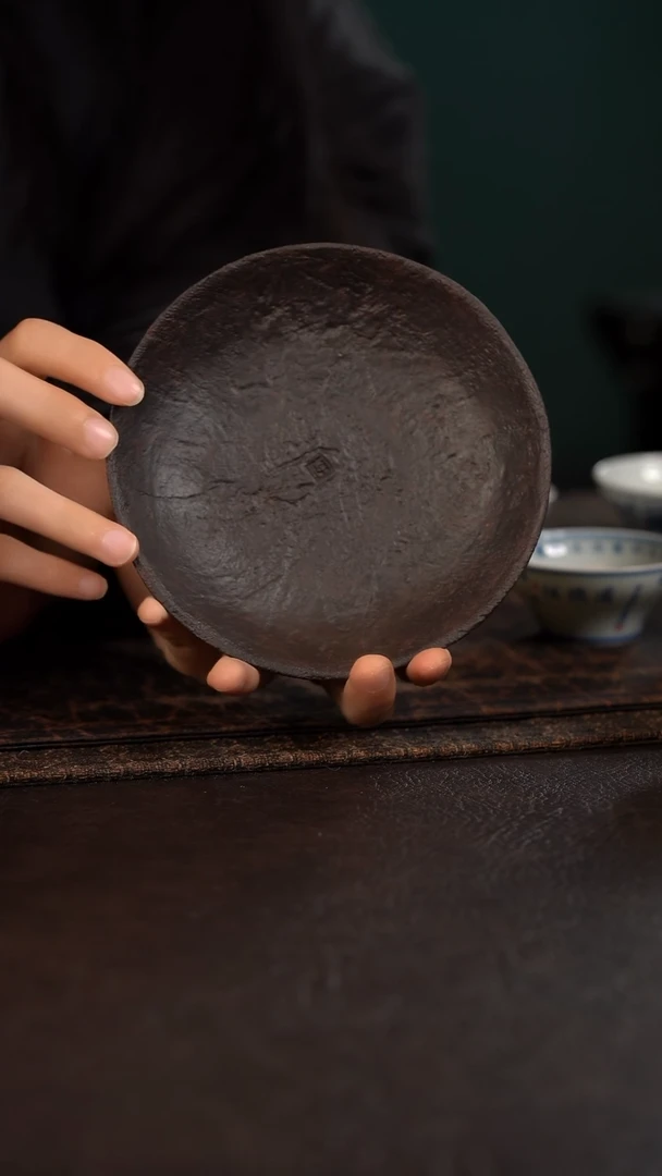 【闪购商品】杯伟壶柴烧手作紫砂壶承 小黑