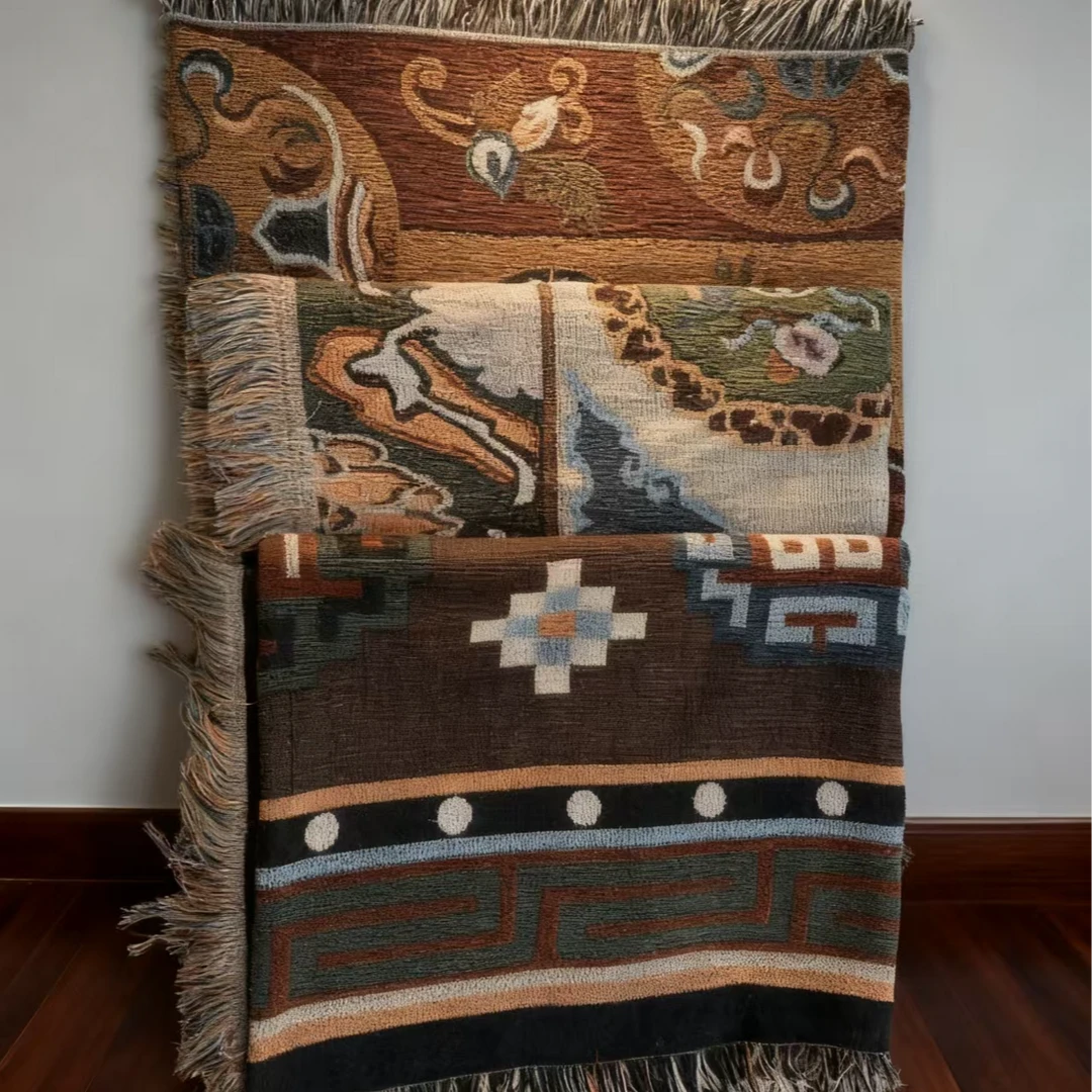 【藏艺听专属】拍1发2 藏式样式卡垫四季通用防滑编织高档简约