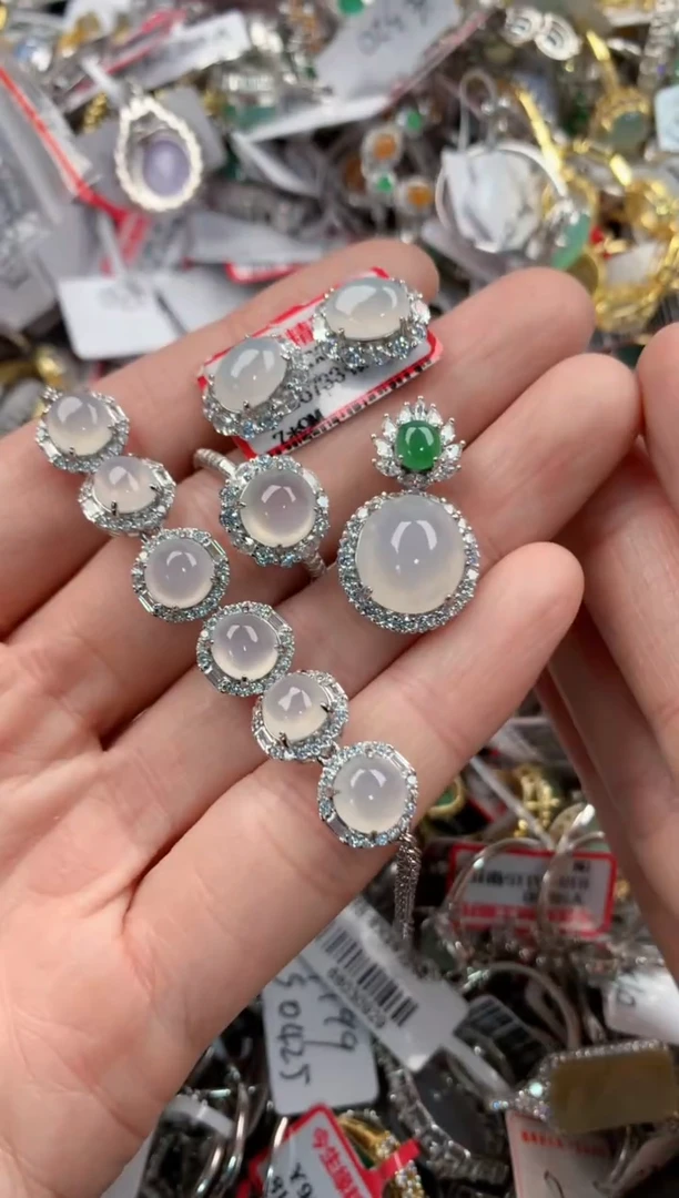 银S925镶嵌戒指翡翠888   4