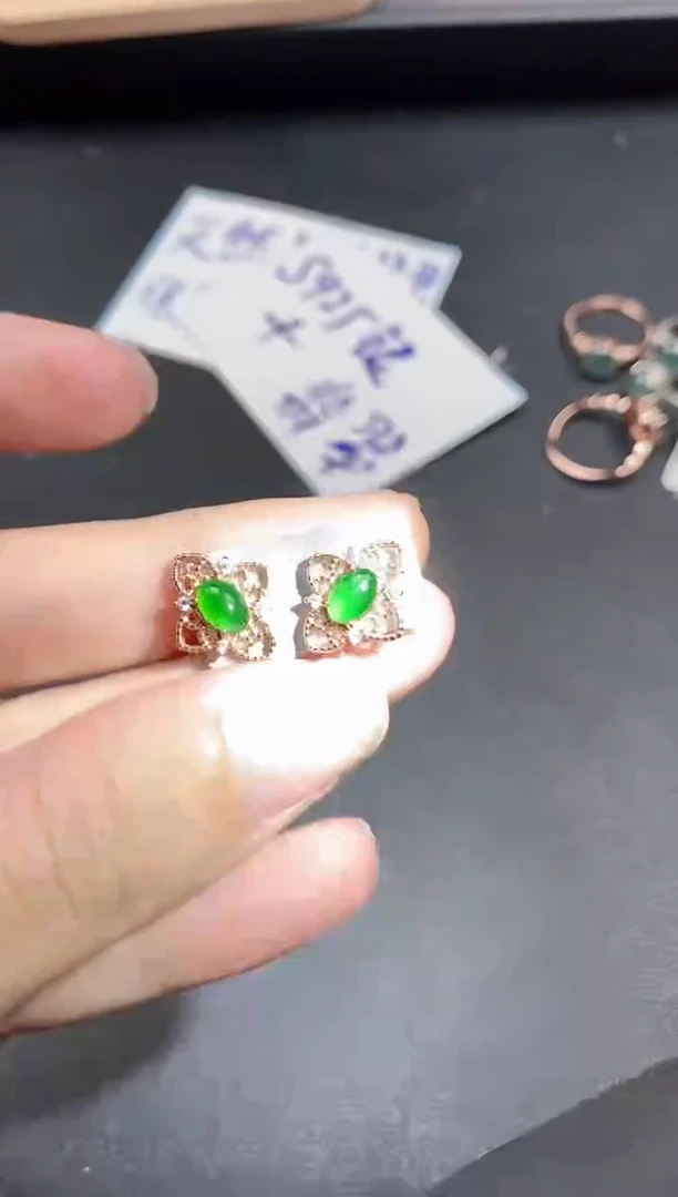 翡翠戒指银S925镶嵌51511