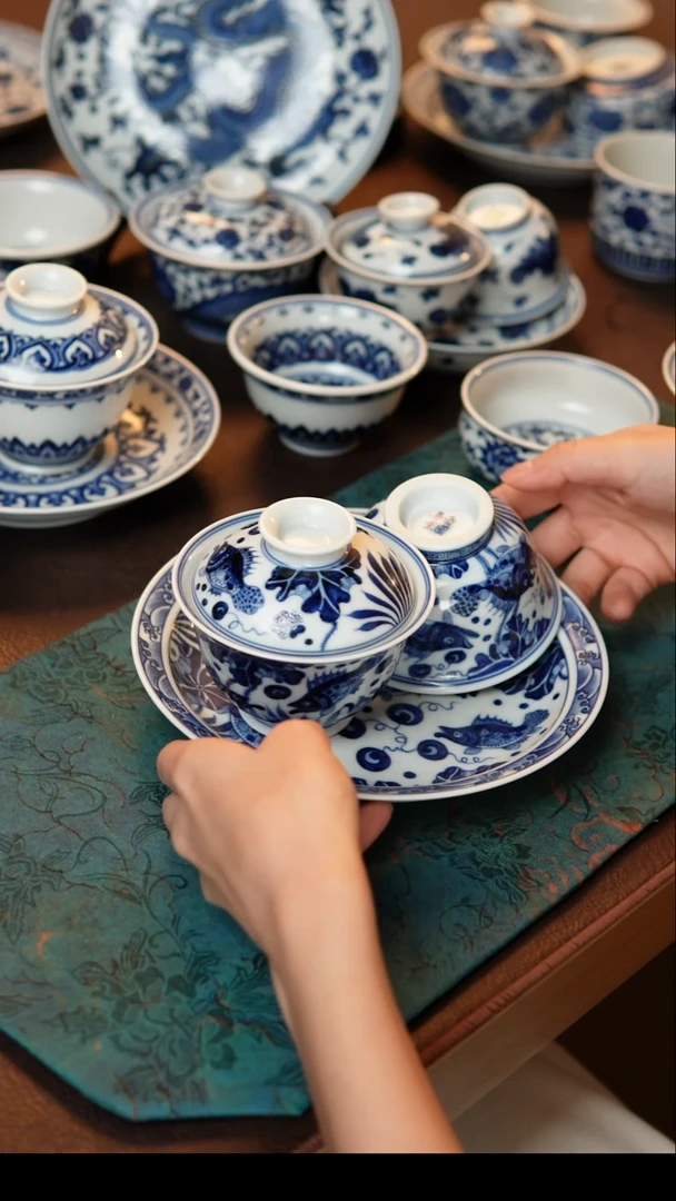 其他陶瓷满鳜鱼藻套组送茶巾