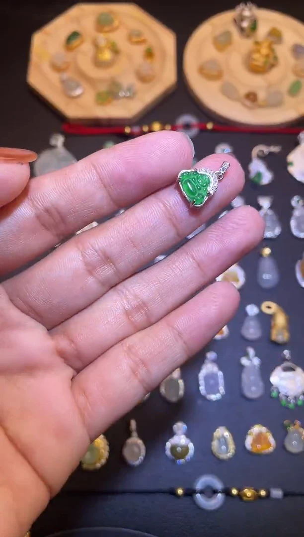 吊坠(不含链)银S925镶嵌翡翠1