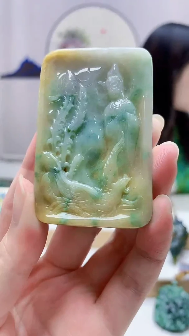 未镶嵌定制翡翠4852zm-毛货挂件观音17