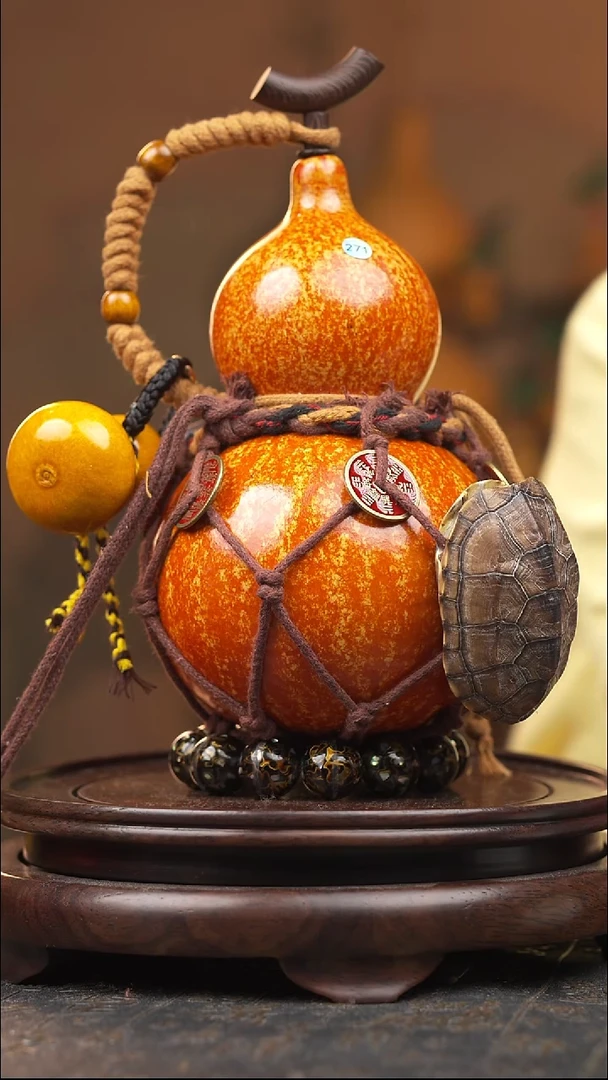 271号【1000ML】大漆酒葫芦一物一拍【双福双禄】