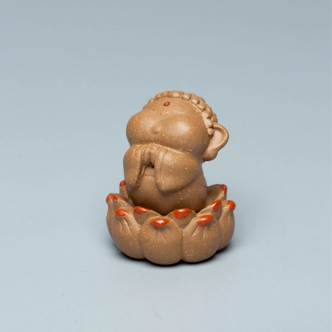 【新华网非遗紫砂专属】HCS59 微笑莲花佛 紫砂茶宠