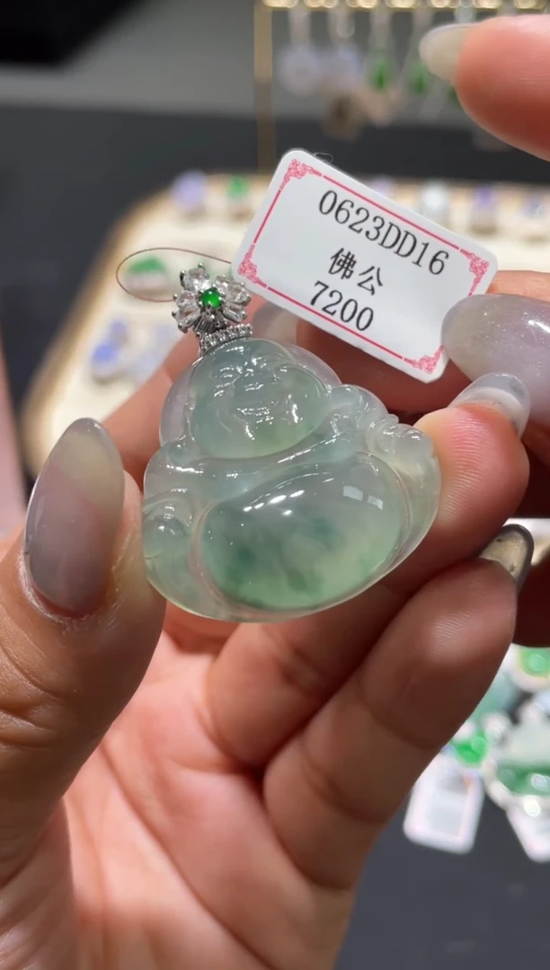 翡翠挂件18K金镶嵌0623DD16