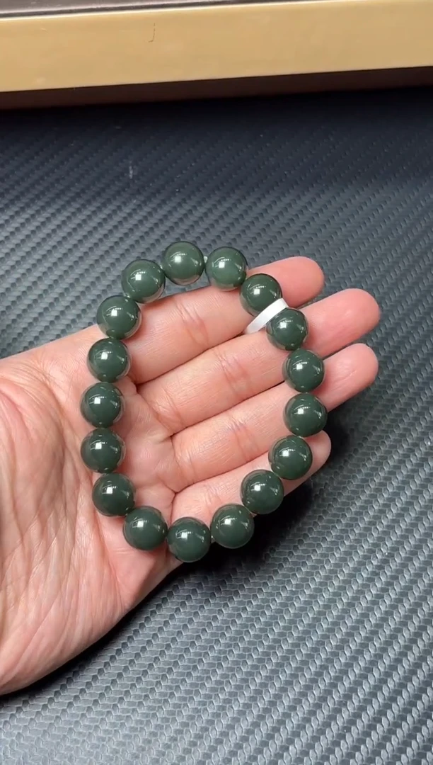 未镶嵌手串和田玉叶城微色差卡12
