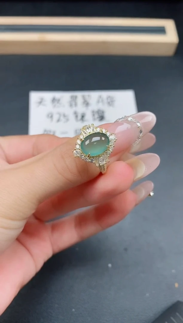 银S925镶嵌戒指翡翠11111
