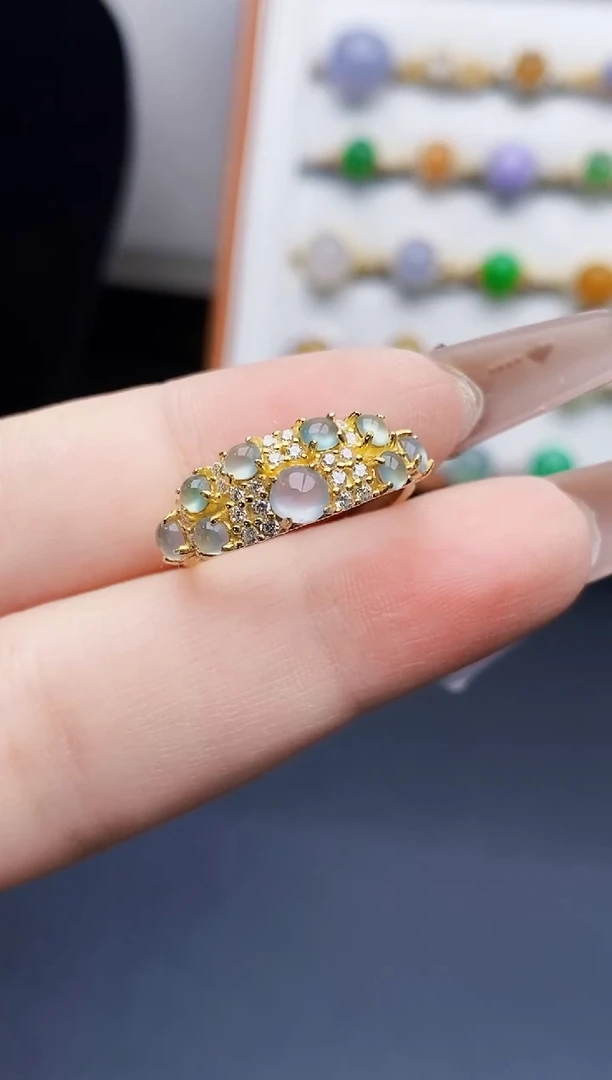 银S925镶嵌戒指翡翠3010