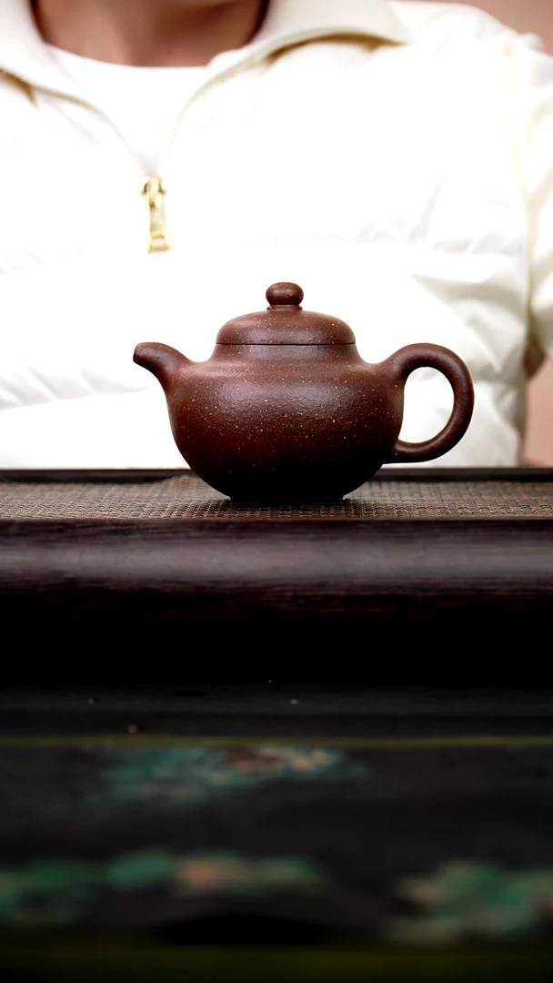 茶壶紫砂大彬金砂 柿圆