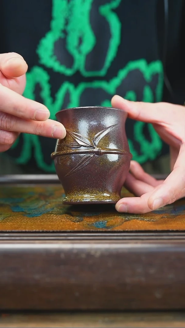 【闪购商品】紫砂茶杯2.8  柴烧  竹节 主人杯