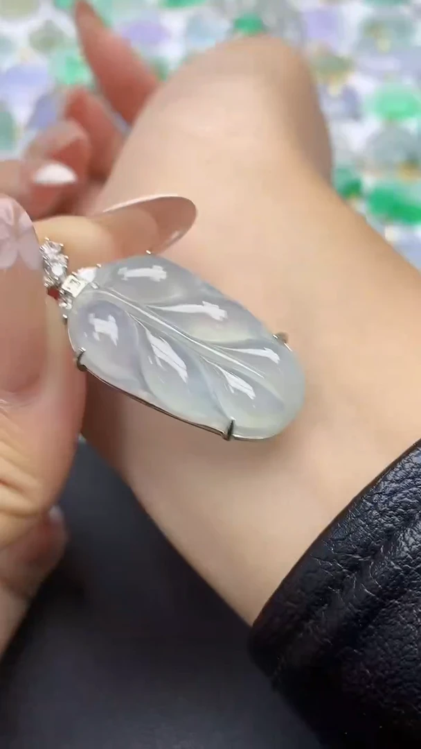 颈饰银S925镶嵌翡翠天然缅甸a货翡翠百元以上9元证书费自理