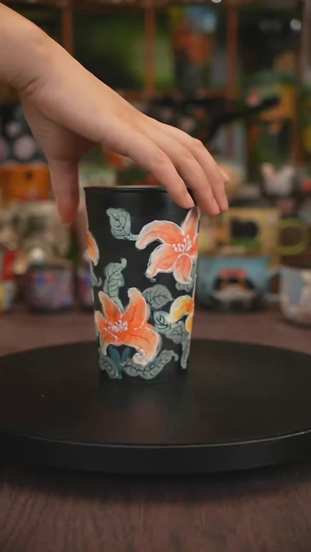 紫砂油画手绘釉下彩