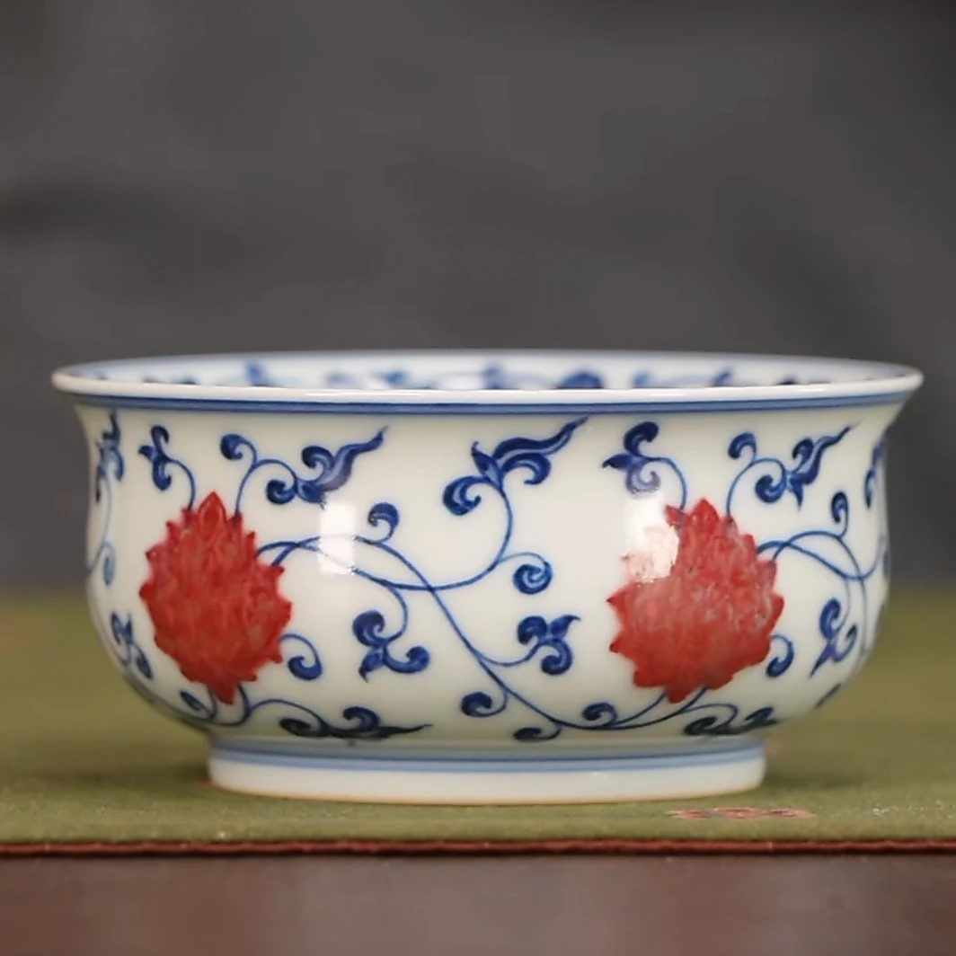 【小乔赏瓷】林涛小馆釉里红缠枝炉式杯ltxg588