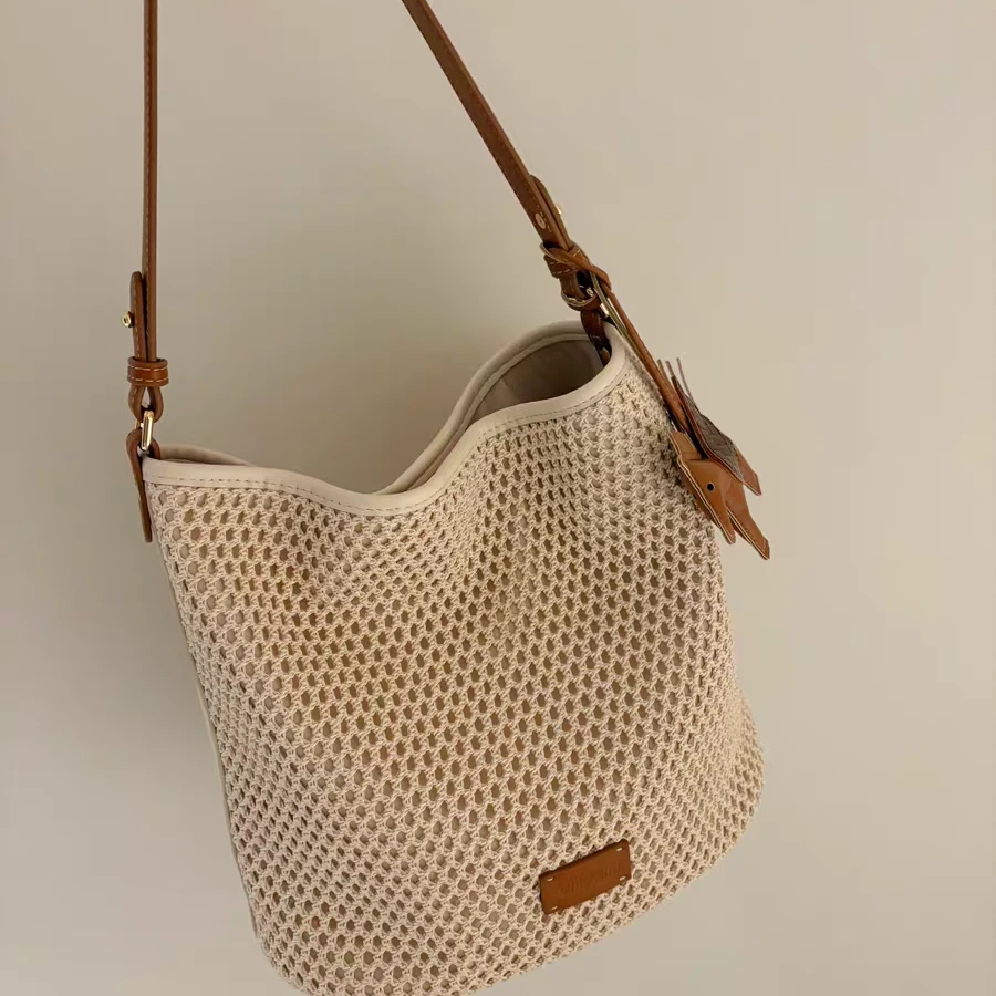 南风Chio2nd 罗纳假期托特包包女休闲编织包夏季单肩斜挎包草编包