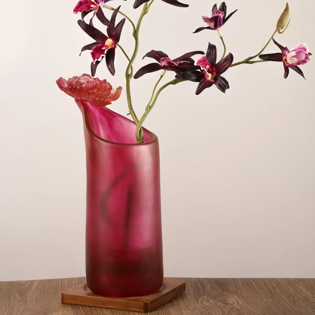 花蕊系列花瓶琉璃摆件轻奢手工创意桌面书房茶室玄关摆设点缀