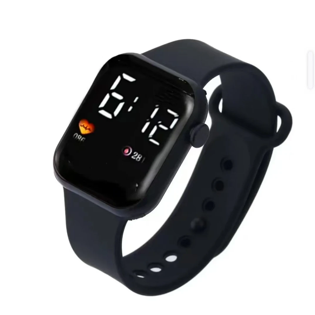 高颜值运动方形数字创意手表QC