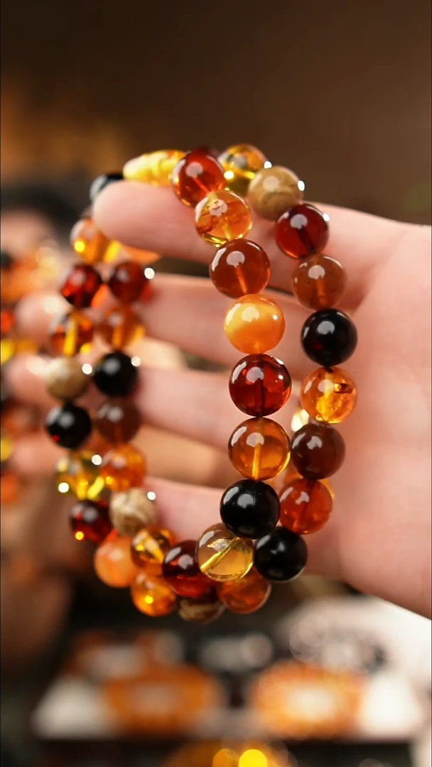 琥珀颈饰未镶嵌12+多宝项链