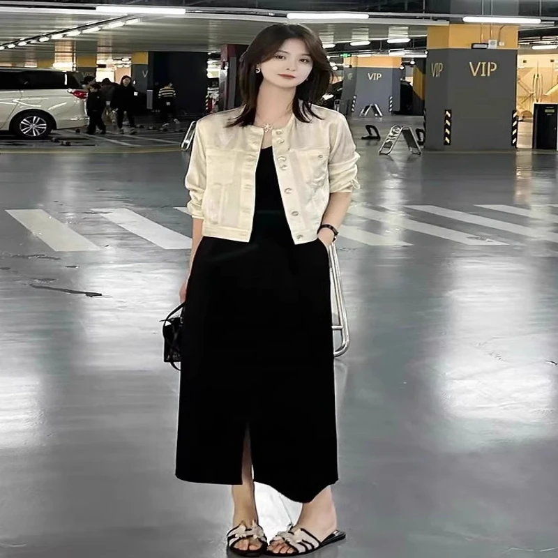 春装搭配一整套衬衫外套半身裙气质减龄高级感两件套装女