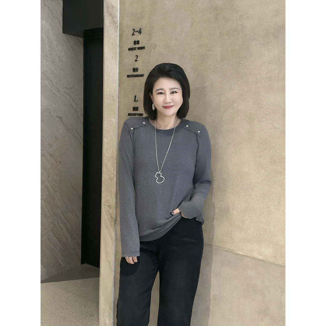 微胖女装【悠然自得】秋季新款网纱专机线打底T恤显瘦上衣20789