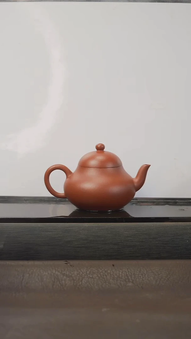 茶壶紫砂12，梨式，朱泥，120cc