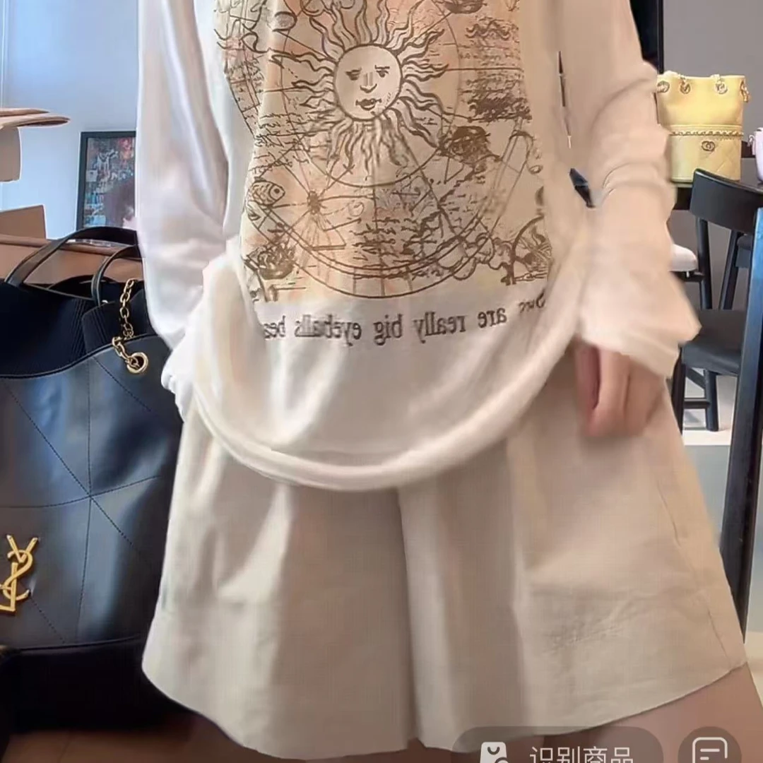 徐靖靖【夏日劳伦】2506011亚麻短裤夏季透气薄款百搭女款显瘦短裤