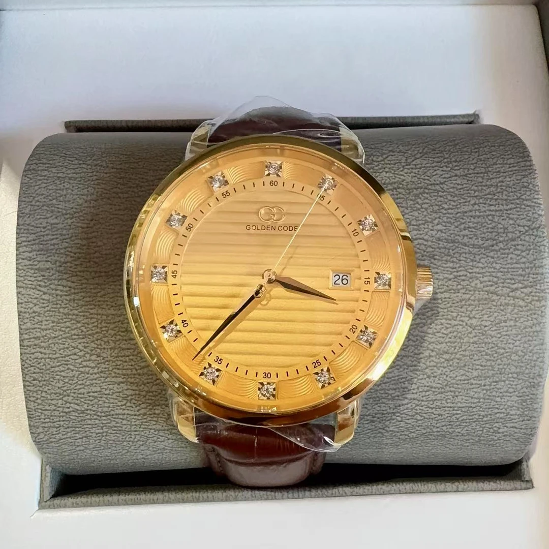 圆形男士石英机芯高端黄金腕表时尚经典设计手表石英表男款