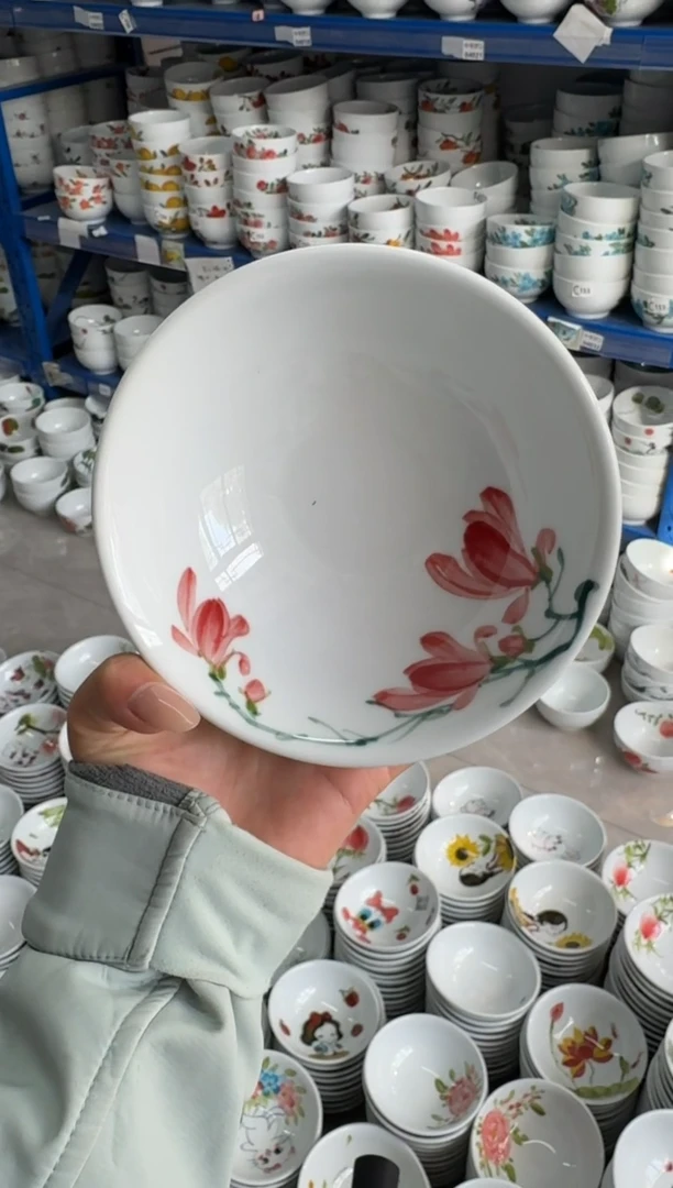 瓷片景德镇高温陶瓷食品级手绘釉中彩-壮壮碗