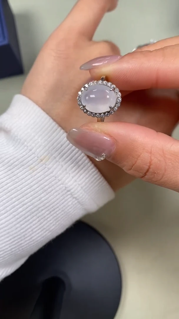 【闪购商品】翡翠戒指银S925镶嵌9611