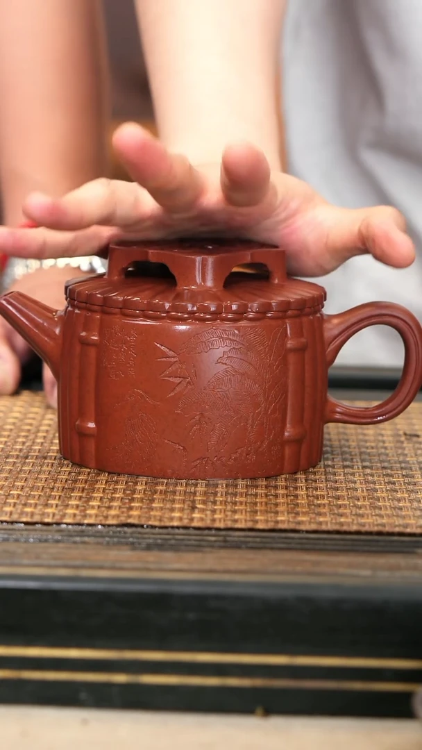 茶壶紫砂LJY56《竹汉瓦》黑疾星